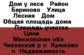 Дом у леса › Район ­ Бариново › Улица ­ Лесная › Дом ­ 1 › Общая площадь дома ­ 220 › Площадь участка ­ 2 000 › Цена ­ 3 300 000 - Московская обл., Чеховский р-н, Крюково п. Недвижимость » Дома, коттеджи, дачи продажа   . Московская обл.